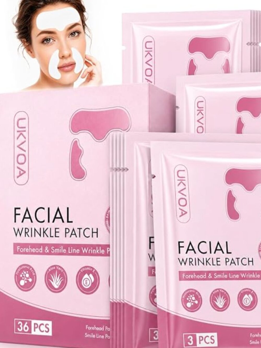 UKVOA Forehead and Smile Line Wrinkle Patches